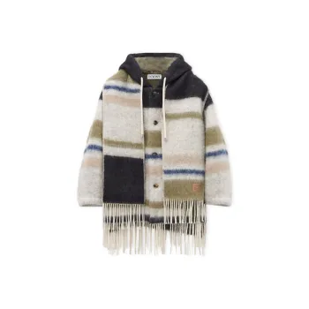 LOEWE SS25 Coats Women's Black White