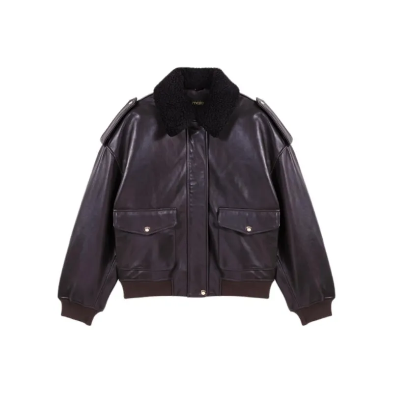 Maje Puffer Jacket Women's Brown-0