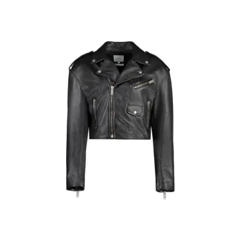 Halfboy SS24 Leather Jacket Women's Black