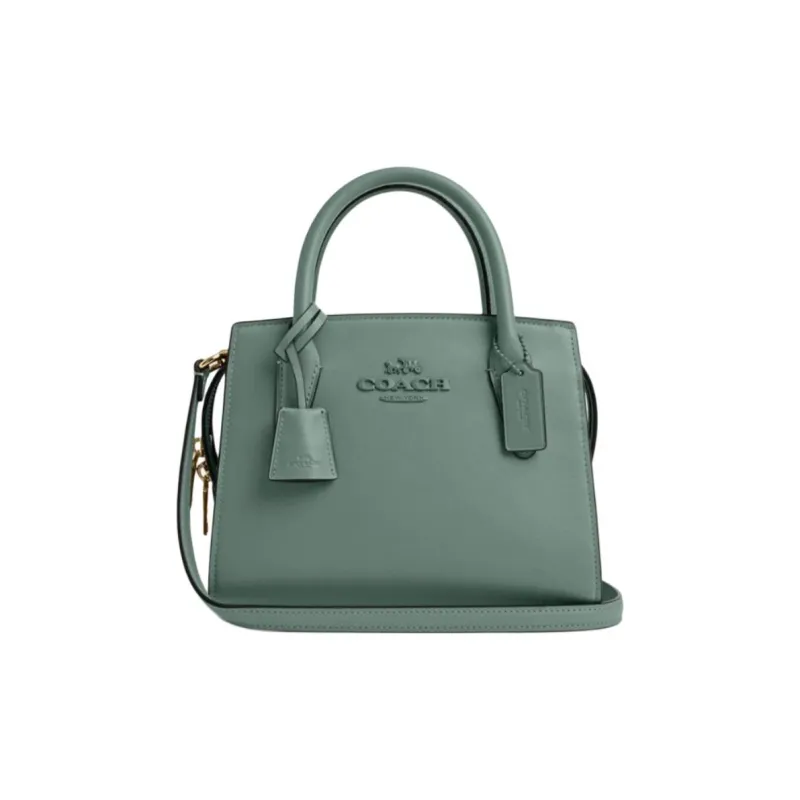 COACH Andrea Calfskin Shoulder Bag, Crossbody Bag, Handbag Women's Green-0