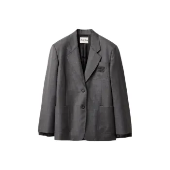MIU MIU FW24 Business Suits Coats Women's Slate Gray