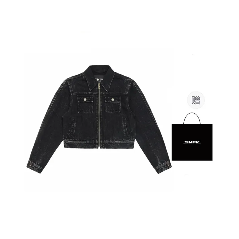 SMFK SS25 Denim Jackets Women's Black Denim-0