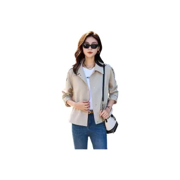 Yi Mengyuan Cropped Trench Coat Women's Vanilla Rice