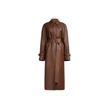 MaxMara Bellico Collection Leather Jacket Women's Brown