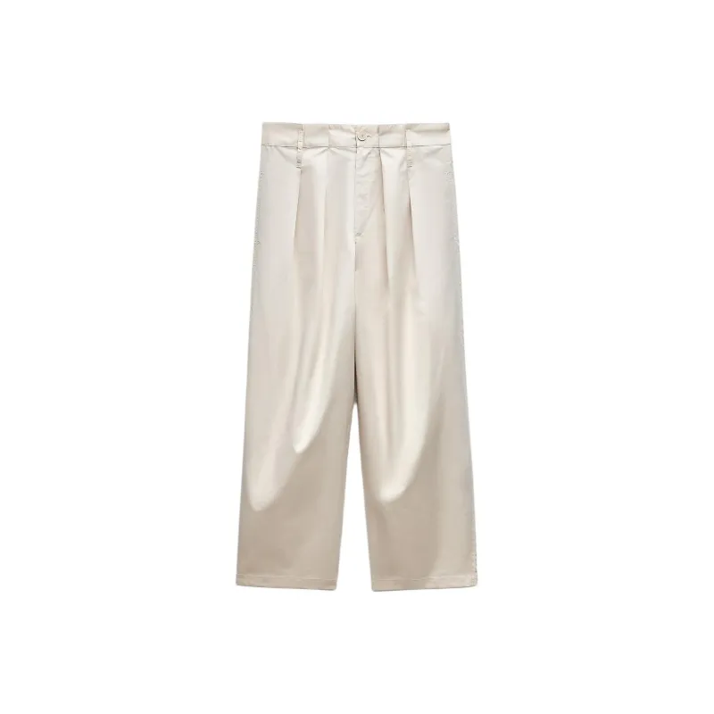 ZARA ZW Series Casual Pants Women's Beige-0