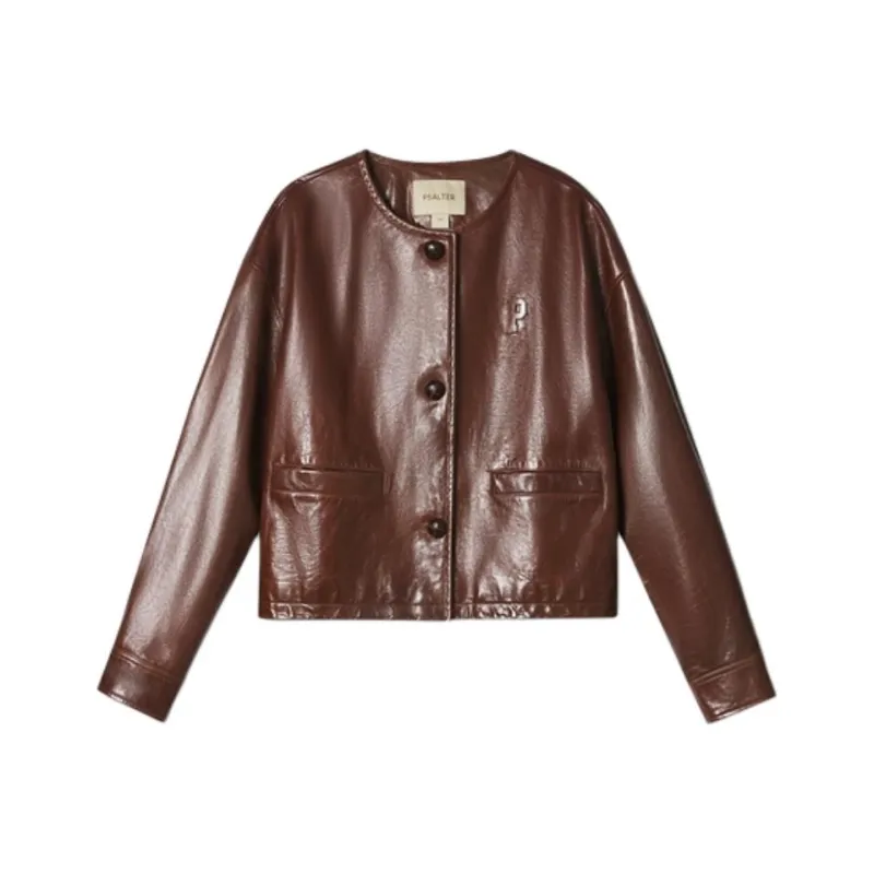 PSALTER FW24 Leather Jacket Women's Burgundy-0