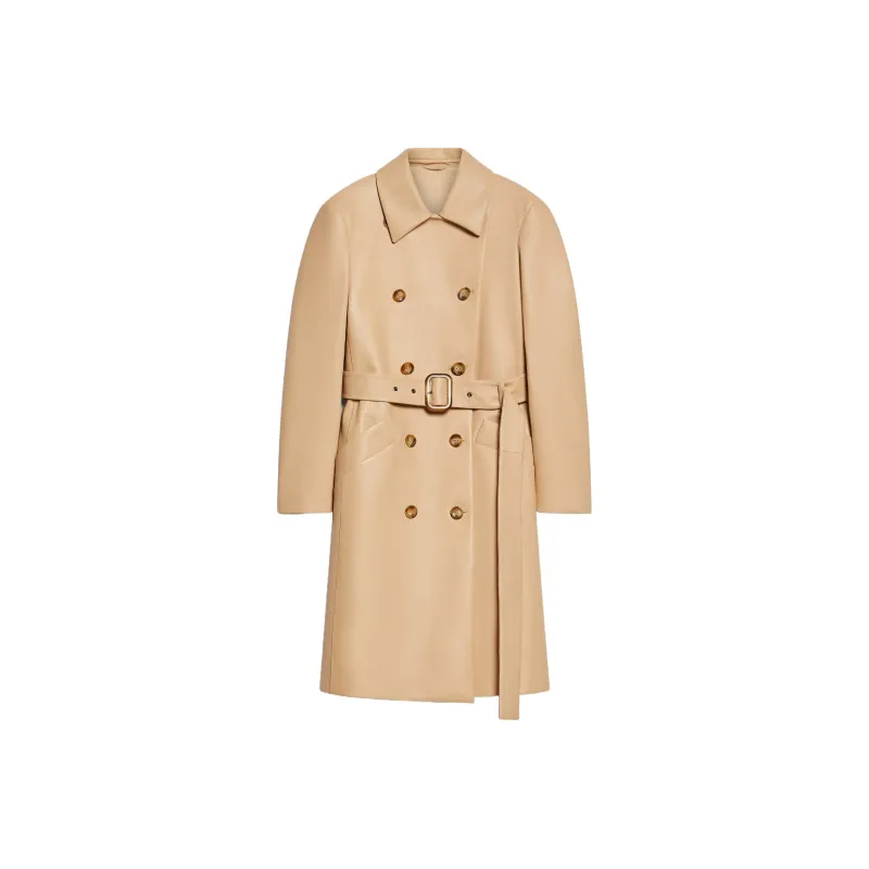 SportMax Leather Trench Coat-0