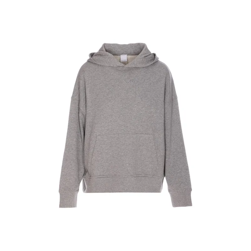 PINKO Logo Embroidered Long Sleeved Hoodie-0
