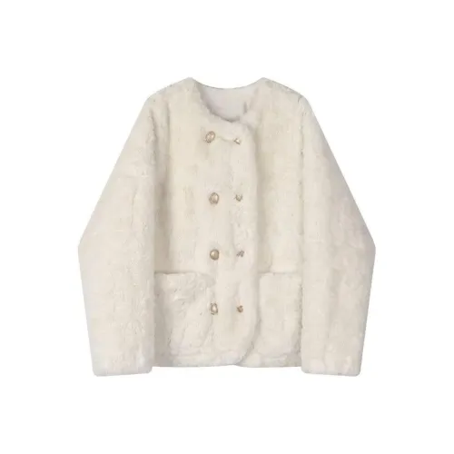 RTTO Velvet feel Coat Women's White