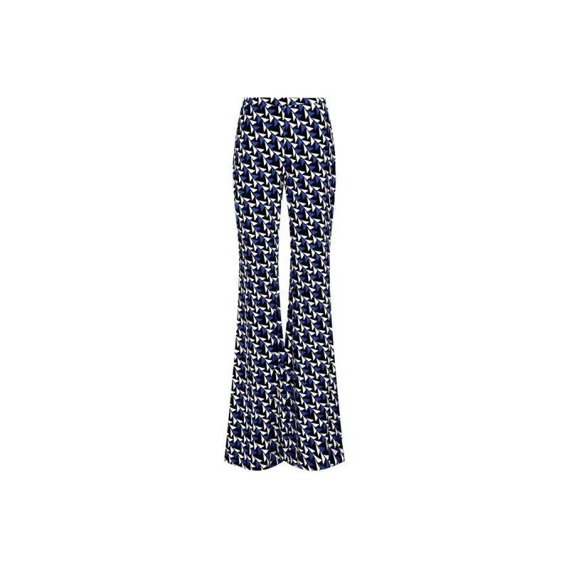 DVF Abstract-print Silk Flared Trousers-0