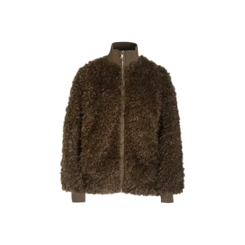Little Pull Velvet feel Coat Women's Brown