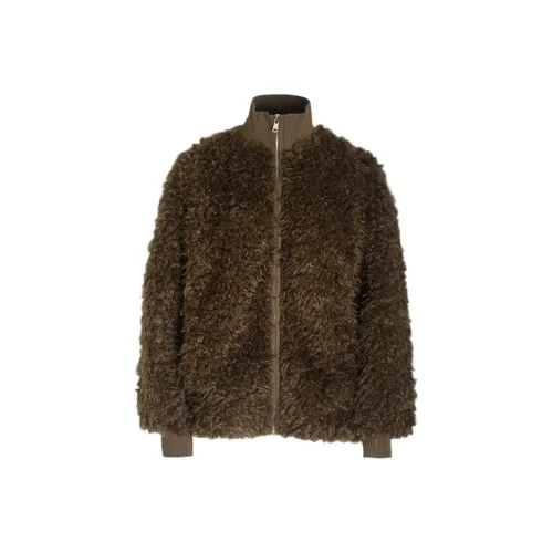 Little Pull Velvet feel Coat Women's Brown