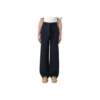 WOOLRICH Belted Straight Leg Pleated Trousers