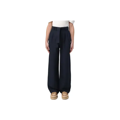 WOOLRICH Belted Straight Leg Pleated Trousers