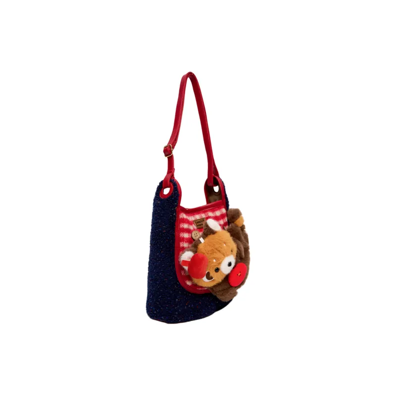 LUNA'S JOURNEY Polyester Shoulder Bag Medium Size Unisex Navy Blue-2