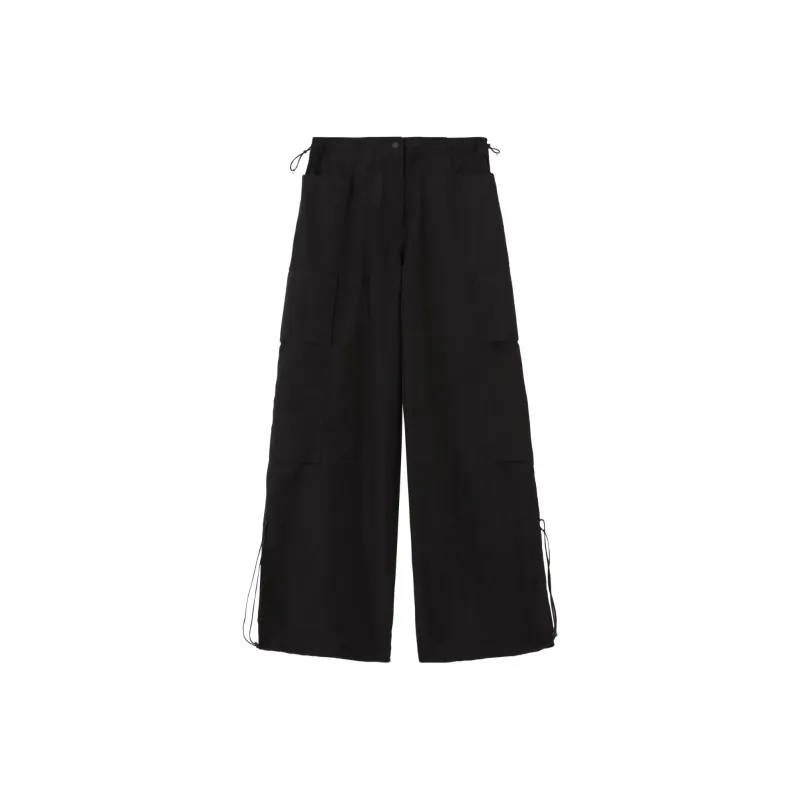 PALM ANGELS Drawstring Hem Wide Leg Trousers-0