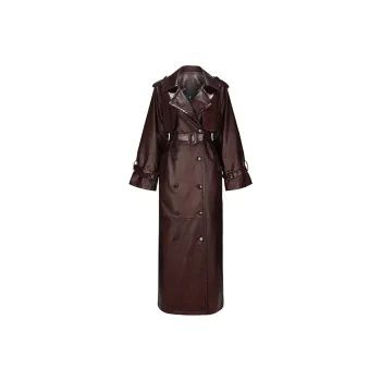 XENASERA Trench Coat Women's Dark Red Brown