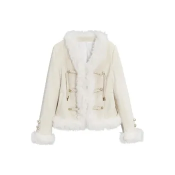 Love To Serve Velvet feel Coat Women's Apricot