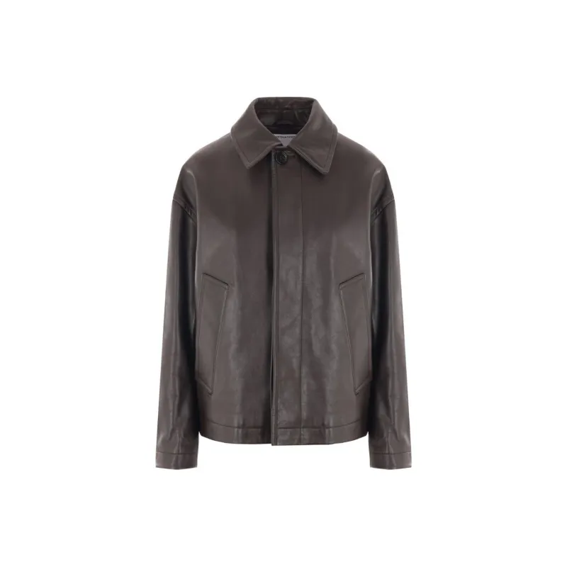 Bottega Veneta Long Sleeved Leather Jacket-0