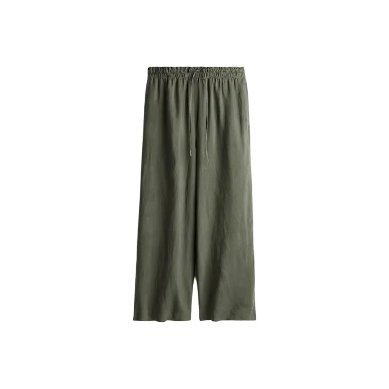 H&M Casual Pants Women's Dark Khaki Green-0