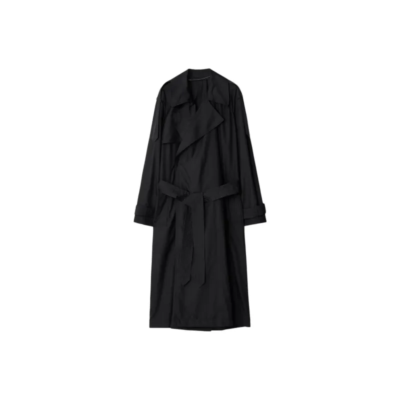 Burberry Long Silk Trench Coat-0
