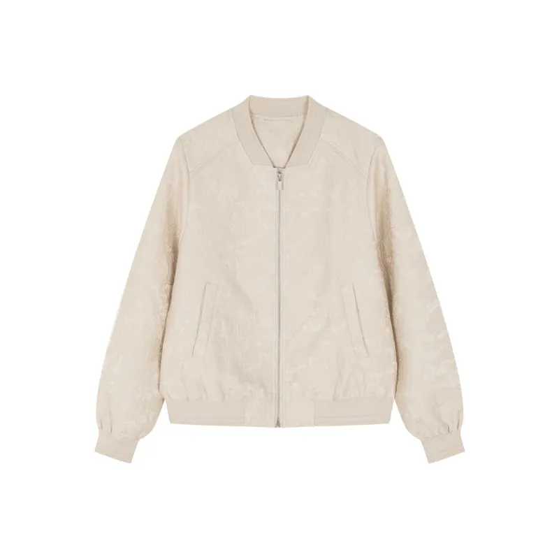 IHIMI Baseball Jacket Women's Beige Apricot-0