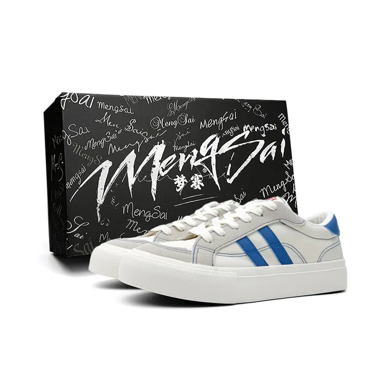 Mengsai Cushioning Abrasion Resistant Lightweight Low Top Skateboard Shoes Men's Beige-0