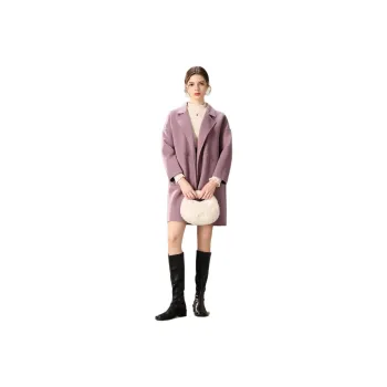 FENHONGMALI Coats Women's Mauve