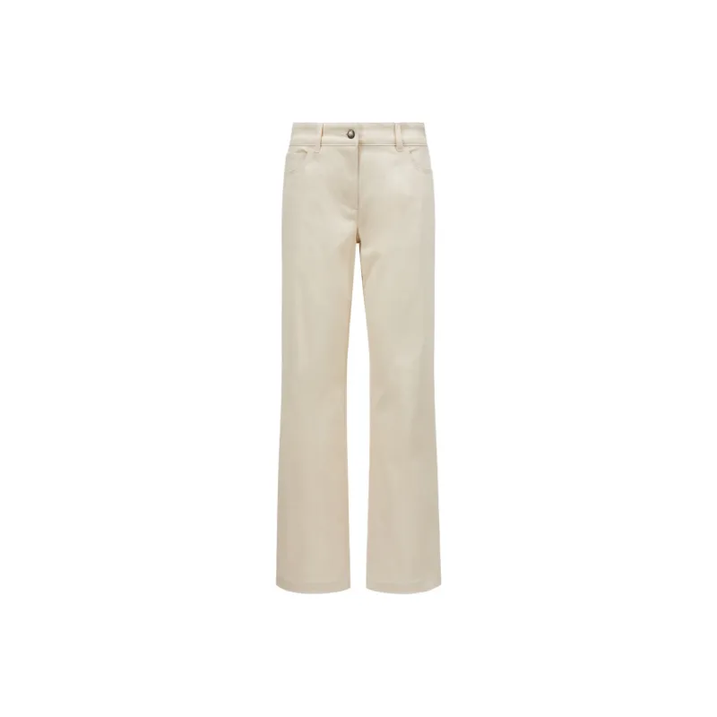 Moncler FW24 Casual Pants Women's Ivory White-0
