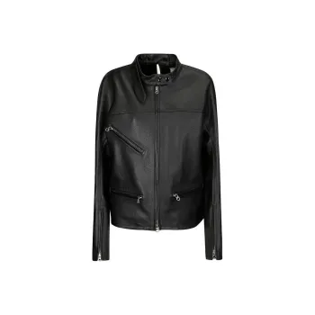 COURREGES Racer Buckle Leather Jacket