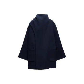 ZARA ZW Series Coats Women's Sea Blue