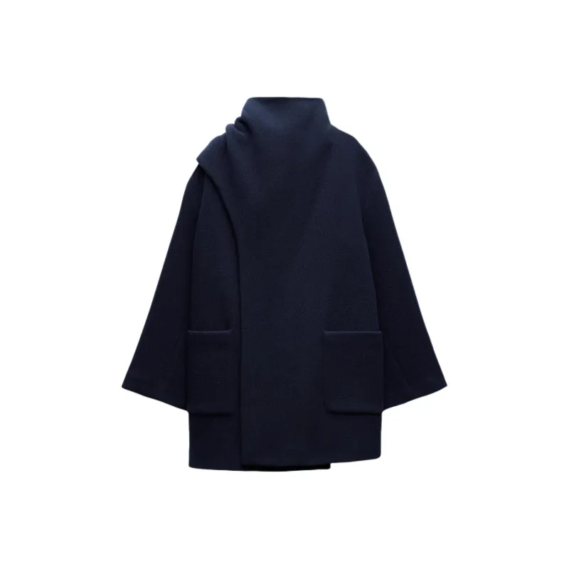 ZARA ZW Series Coats Women's Sea Blue-0