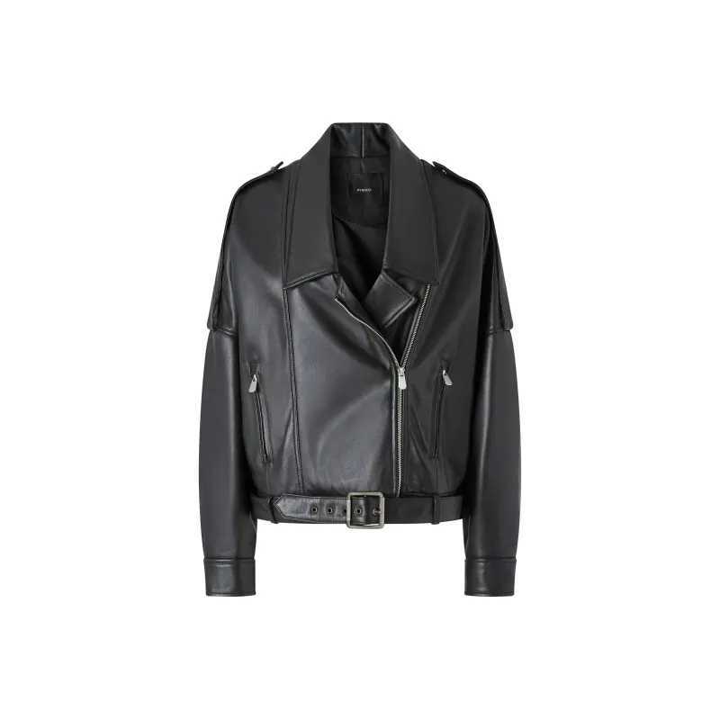 PINKO Belted Biker Jacket-0