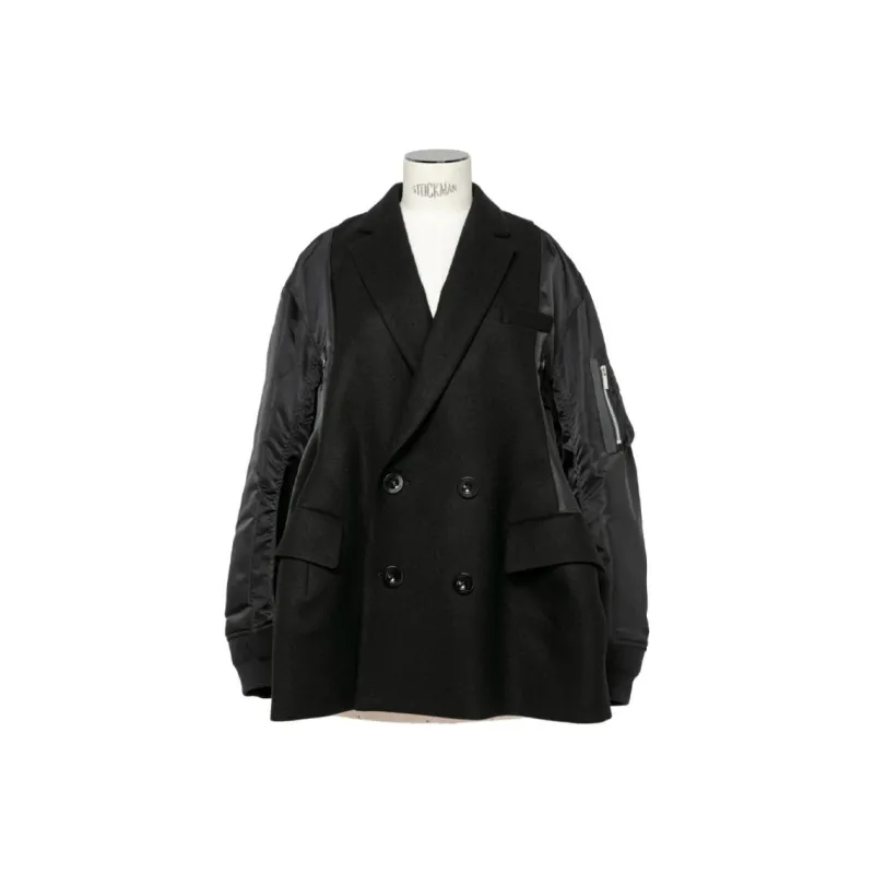 Sacai Double Breasted Panelled Bomber Jacket-0
