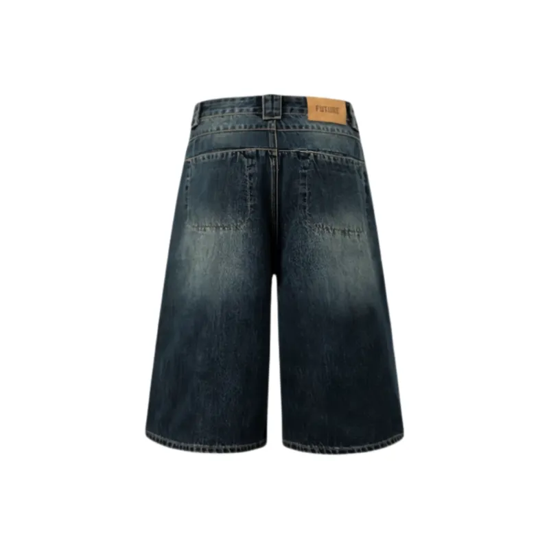 YINLEI Denim Shorts Women's Vintage Blue-1