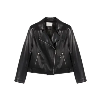 XIANGYING Leather Jacket Women's