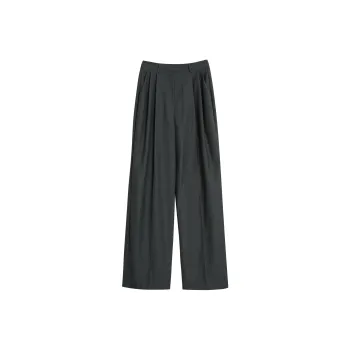 Fstudio Korean High Rise Straight Fit Micro Taper Business Suit Casual Pants Women's Gray