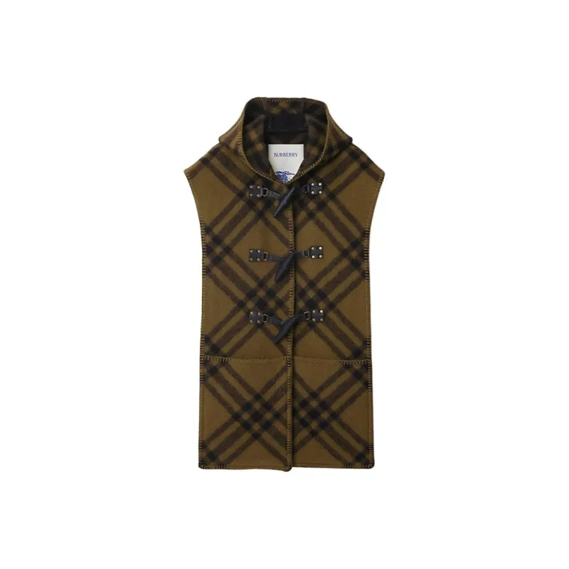 Burberry Checked Hooded Cape-0