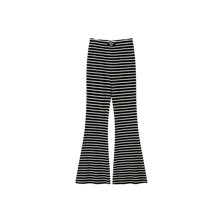 CHUU Casual Pants Women's Black White Stripes-0