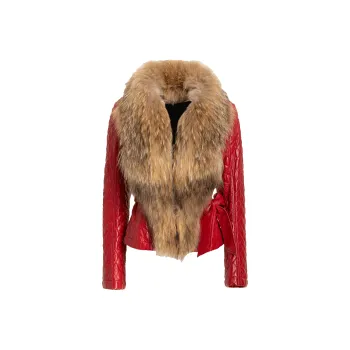 LIZZY Leather Jacket Women's Red