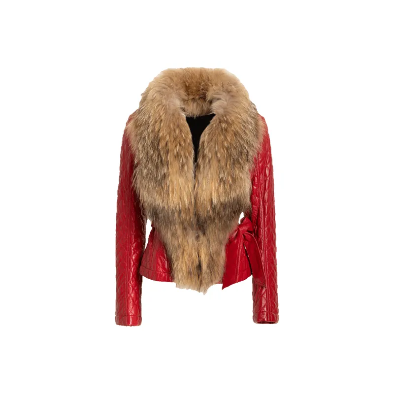 LIZZY Leather Jacket Women's Red-0