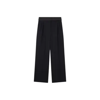 Stella McCartney Wide Leg Satin Belt Tuxedo Trousers