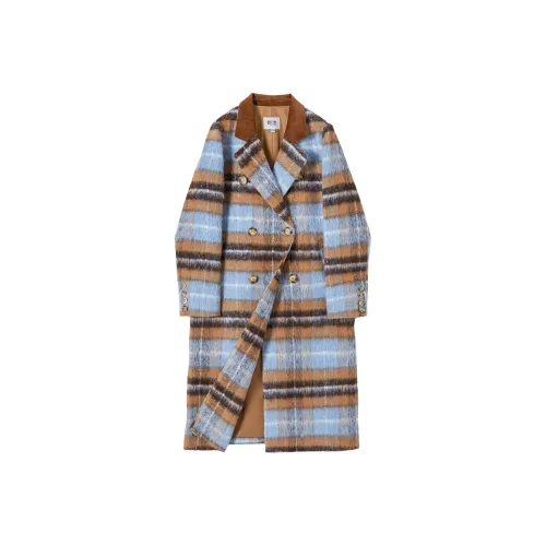 TOUCH Coat Women's Blue Coffee Plaid