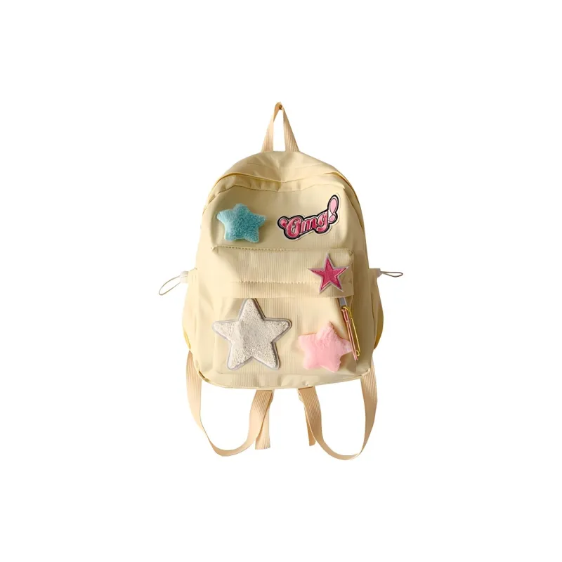Yalu Nylon Backpack Regular Unisex Yellow/Green/Pink-0