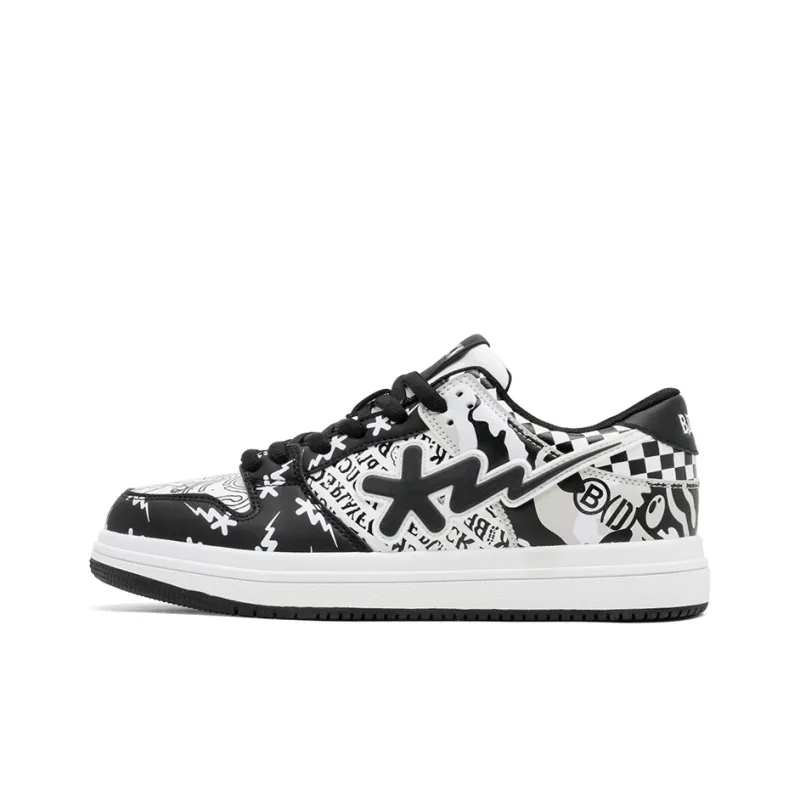 B.Duck Summer Travis Scott X AJ1 Lightning Collection Skateboard Shoes Unisex Low Top Candy/White Black/Apple Green-7