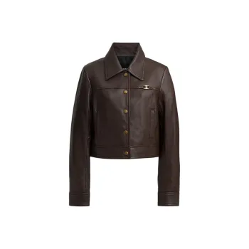 COACH Leather Jacket Women's Umber