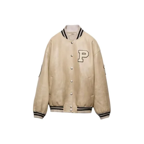 PRADA Logo appliqué Leather Bomber Jacket