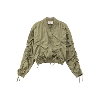 CHUU Cropped Coat Women's Gray Pea Green