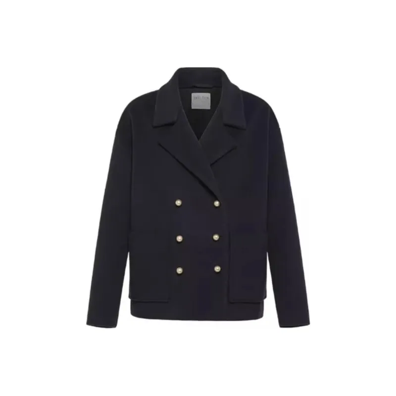 Forte Forte Double Breasted Short Peacoat-0