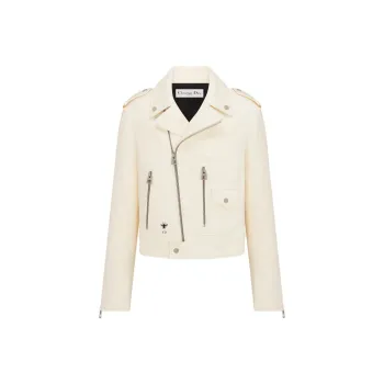 DIOR Leather Jacket Women's Ecru